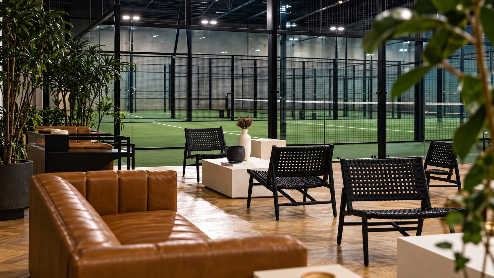 Render de las canchas de pádel